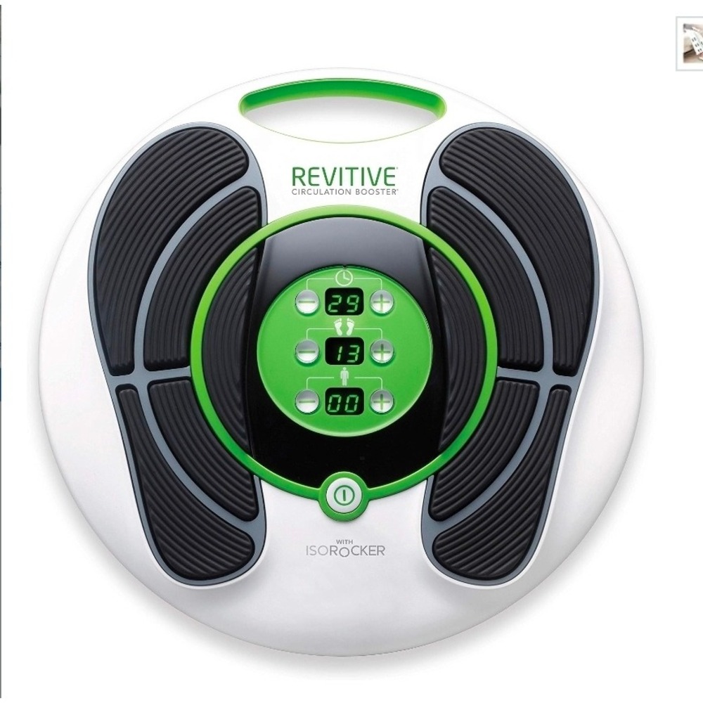 Revitive IX Circulation Booster with IsoRocker EMS Leg Foot Massager White Green